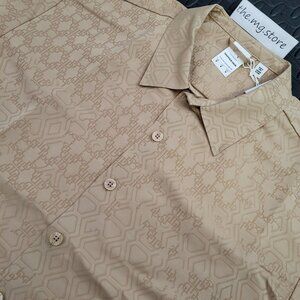 Puma x Dapper Dan Ginger Root Button Up Shirt Mens Sz Small 539805 NWT MSRP $125
